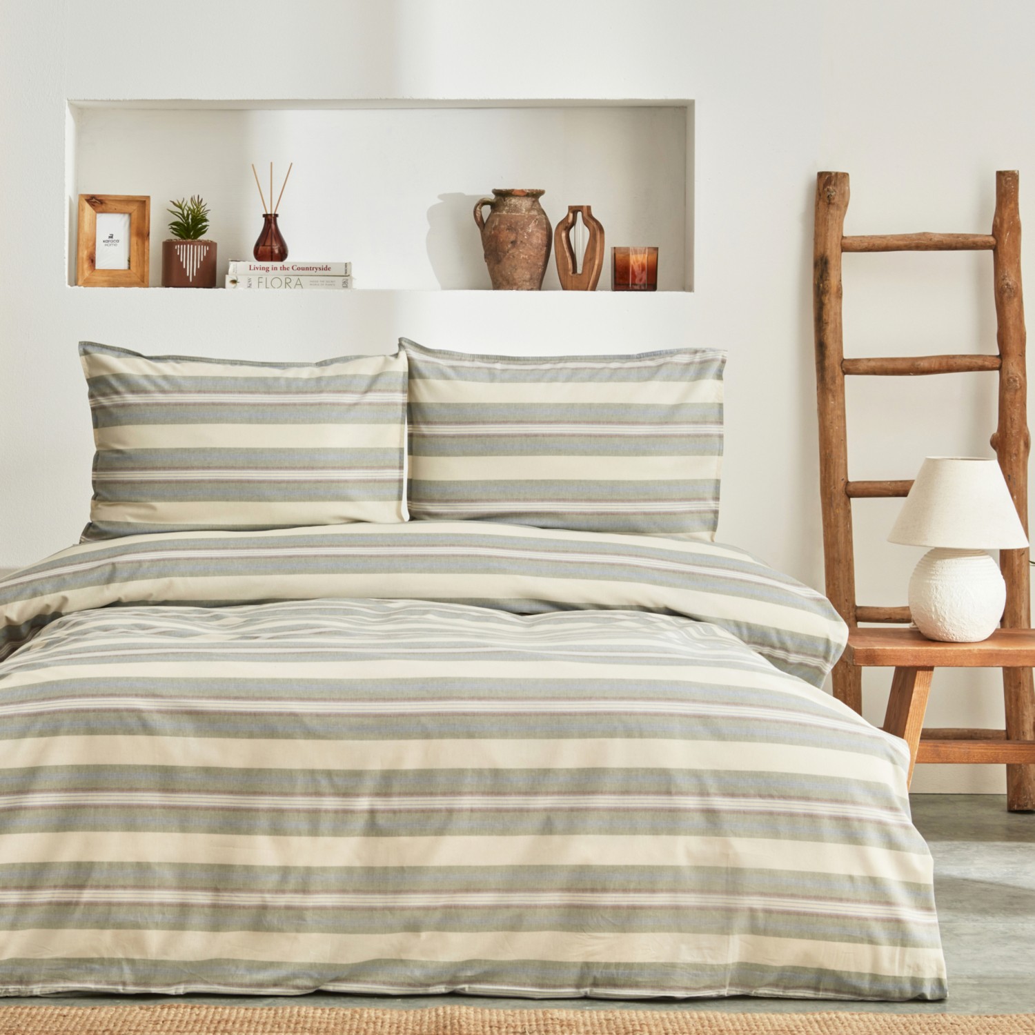 комплект постельного белья с вышивкой karaca home Комплект постельного белья Karaca Home Desert, зеленый