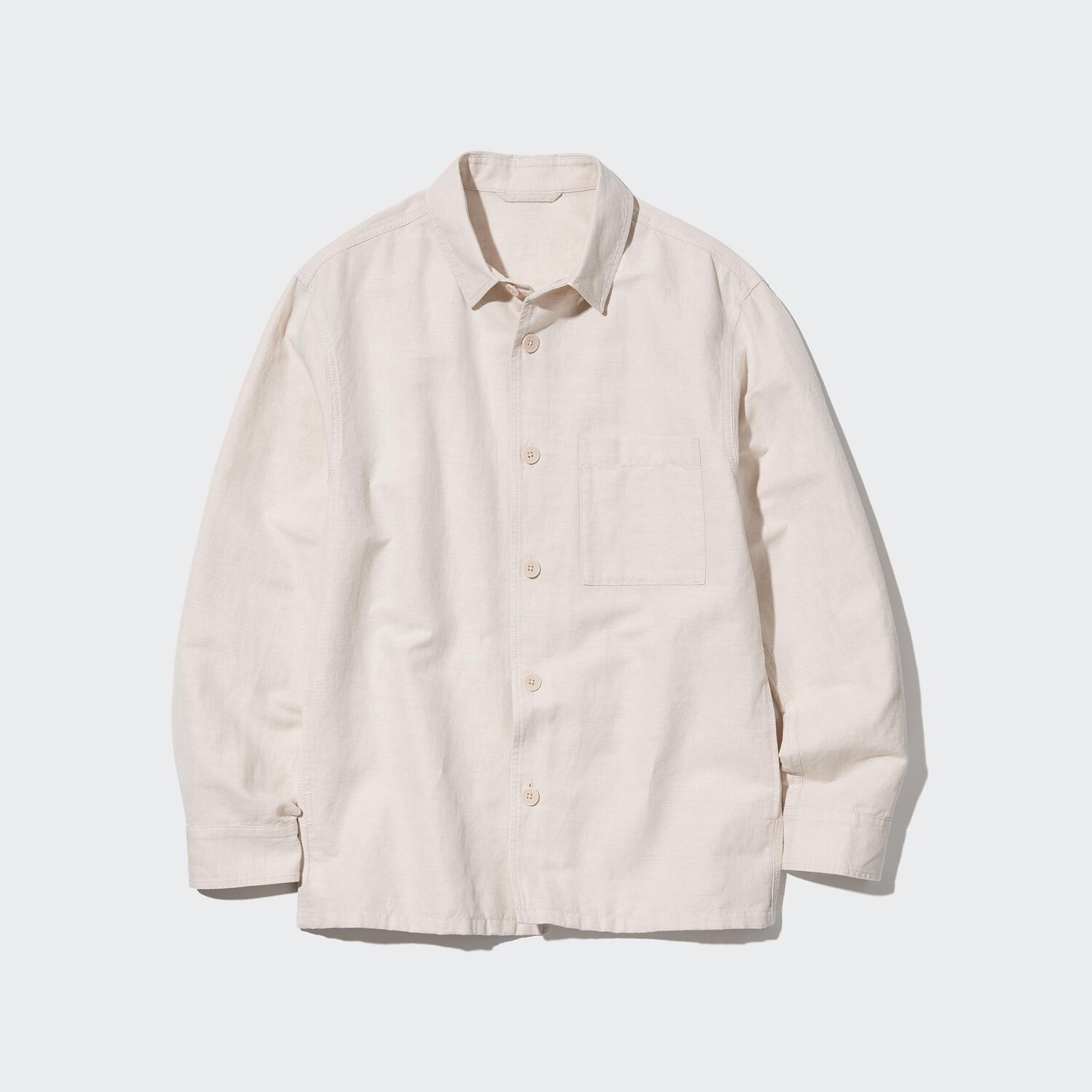 

Куртка UNIQLO из хлопкового льна, слоновая кость, Бежевый