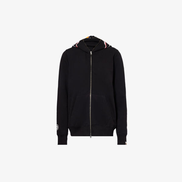 

Толстовка из хлопкового джерси с аппликацией в виде акулы A Bathing Ape, черный
