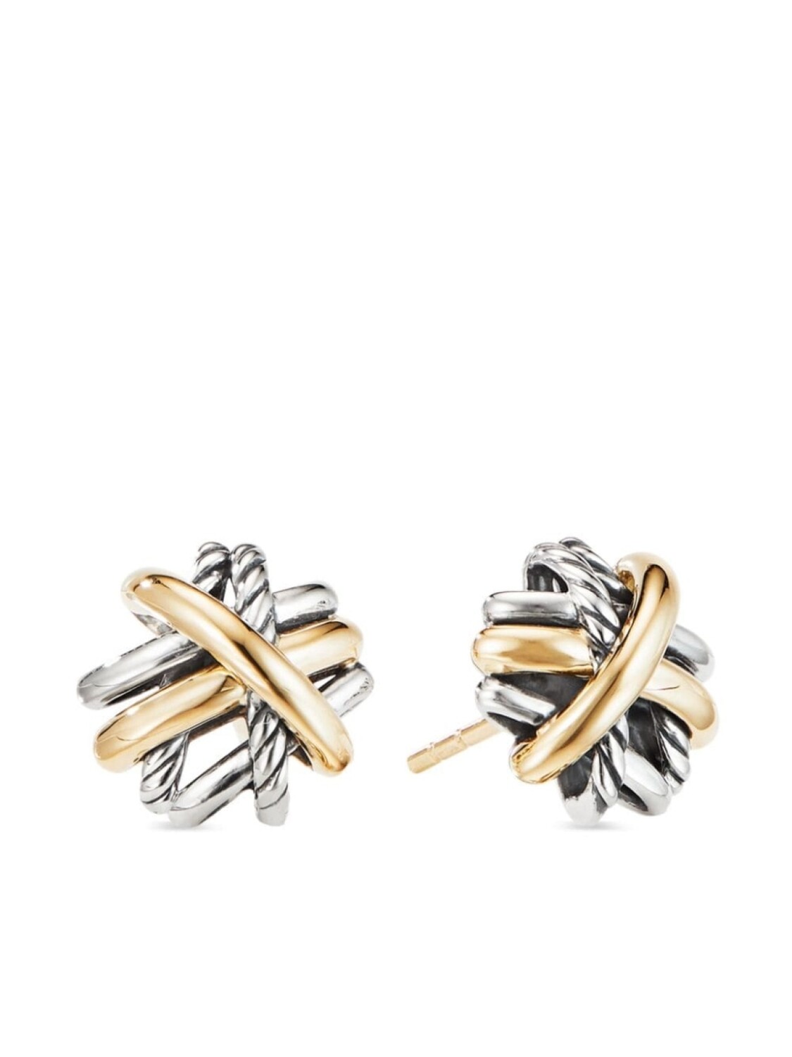 

Серьги-гвоздики Crossover из желтого золота и серебра David Yurman, серебряный