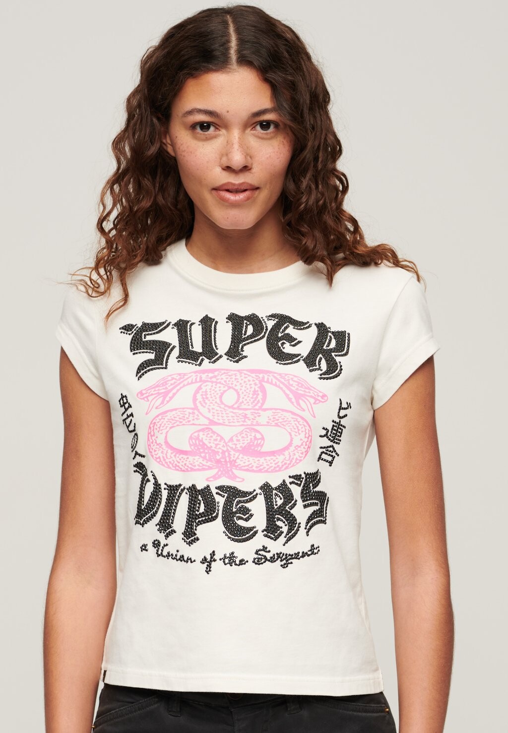 

Футболка с принтом EMBELLISHED POSTER SLEEVE Superdry, белый