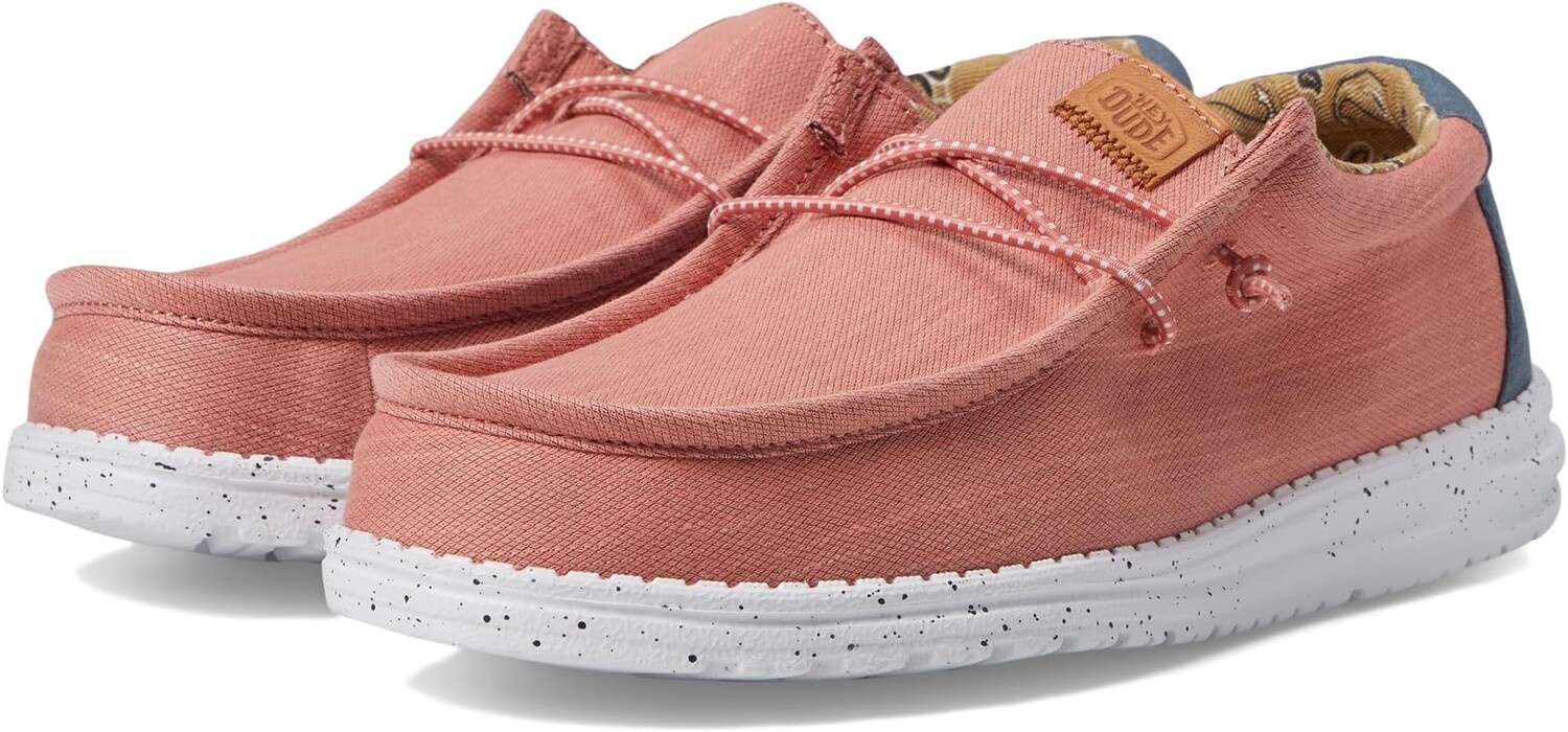 

Кроссовки Wally Washed Canvas Slip-On Casual Shoes Hey Dude, красный
