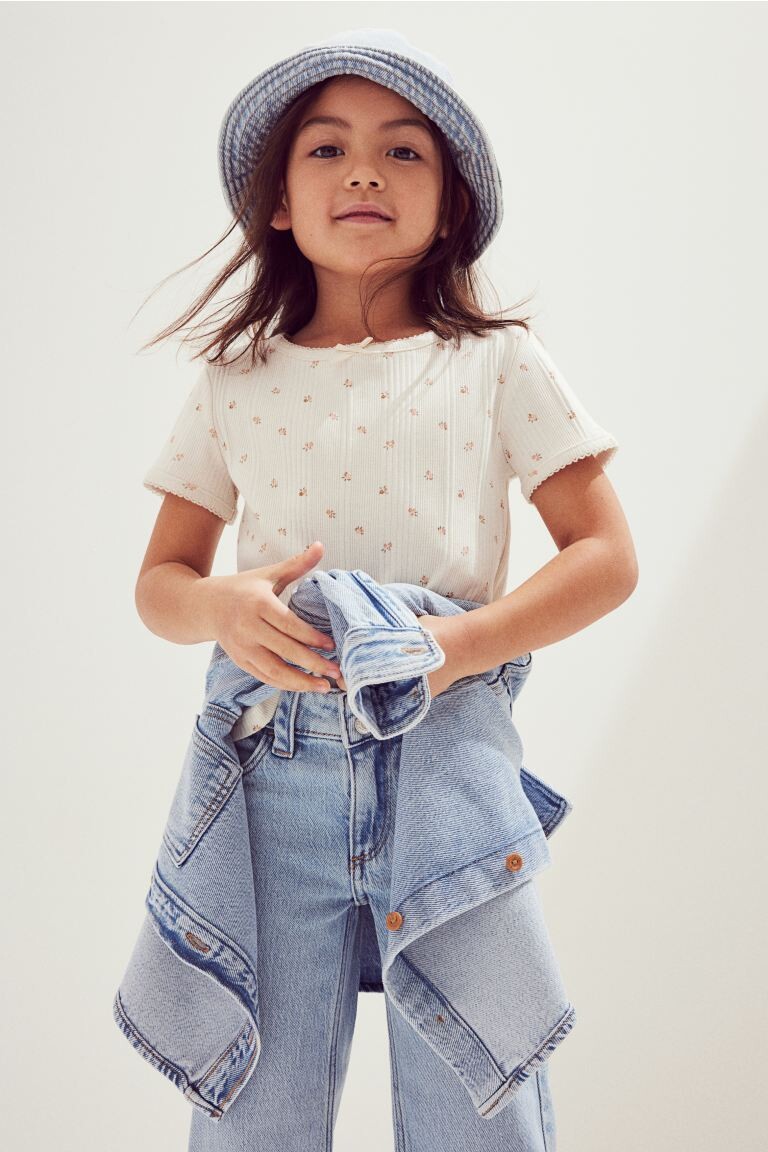 

2 упаковки рубашек из хлопка в рубчик H&M, розовый