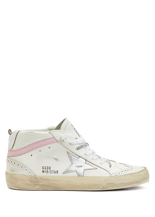

Midstar розовые женские кожаные кроссовки Golden Goose, белый
