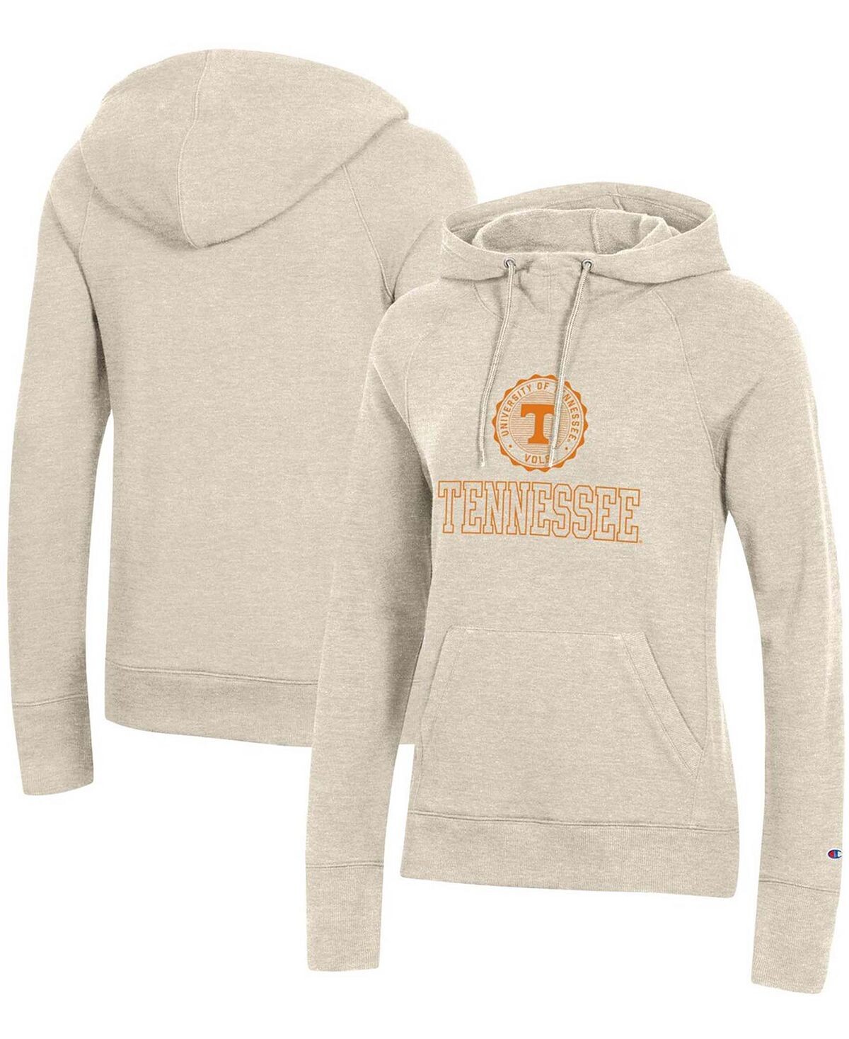 

Женский пуловер с капюшоном цвета овсянки Tennessee Volunteers College Seal Champion