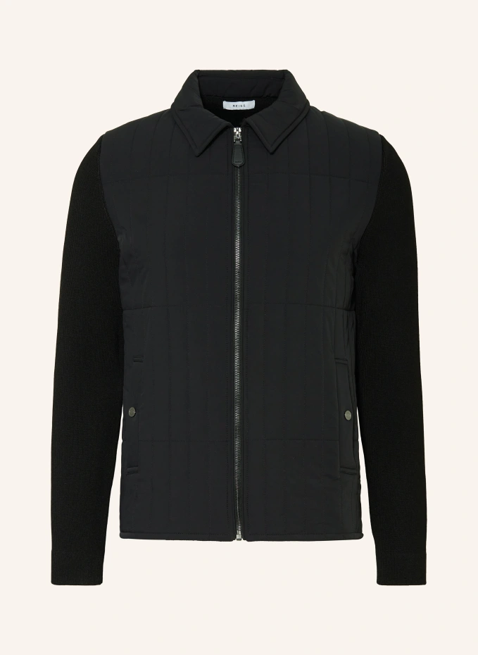 

Стеганая куртка tosca из микса материалов Reiss, черный