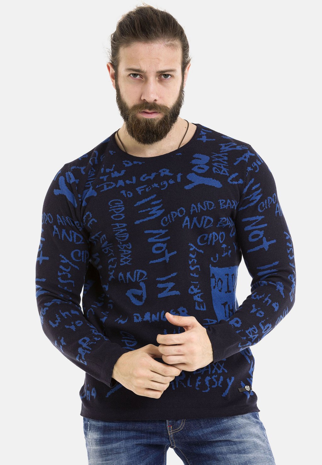 Вязаный свитер , цвет navyblue Cipo & Baxx