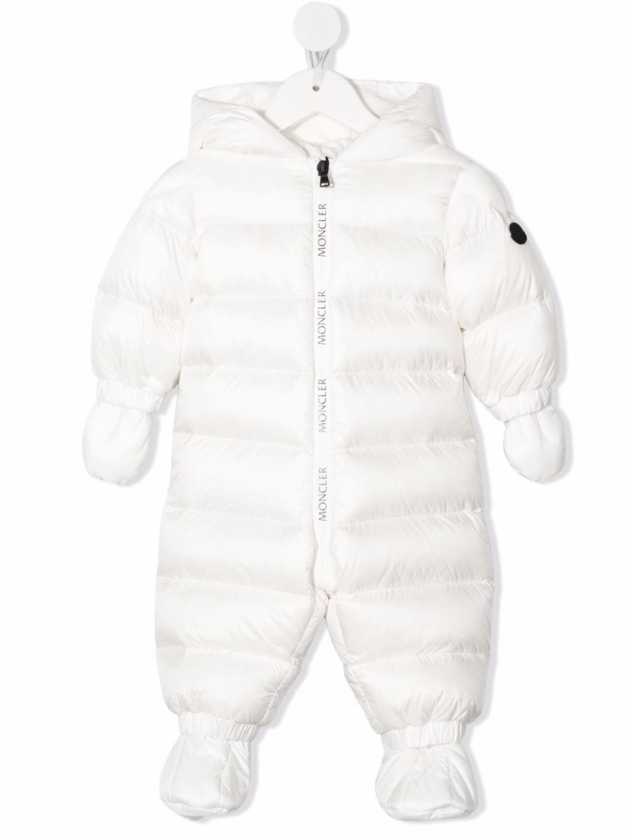 

Moncler Enfant дутый комбинезон с нашивкой-логотипом, белый