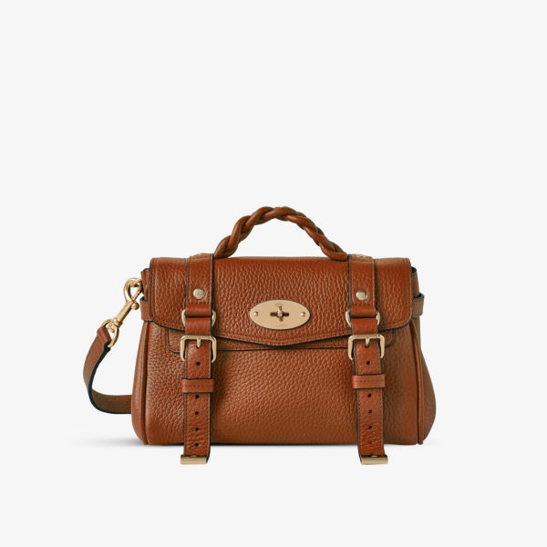Миниатюрная кожаная сумка-саквояж Alexa Mulberry, цвет chestnut