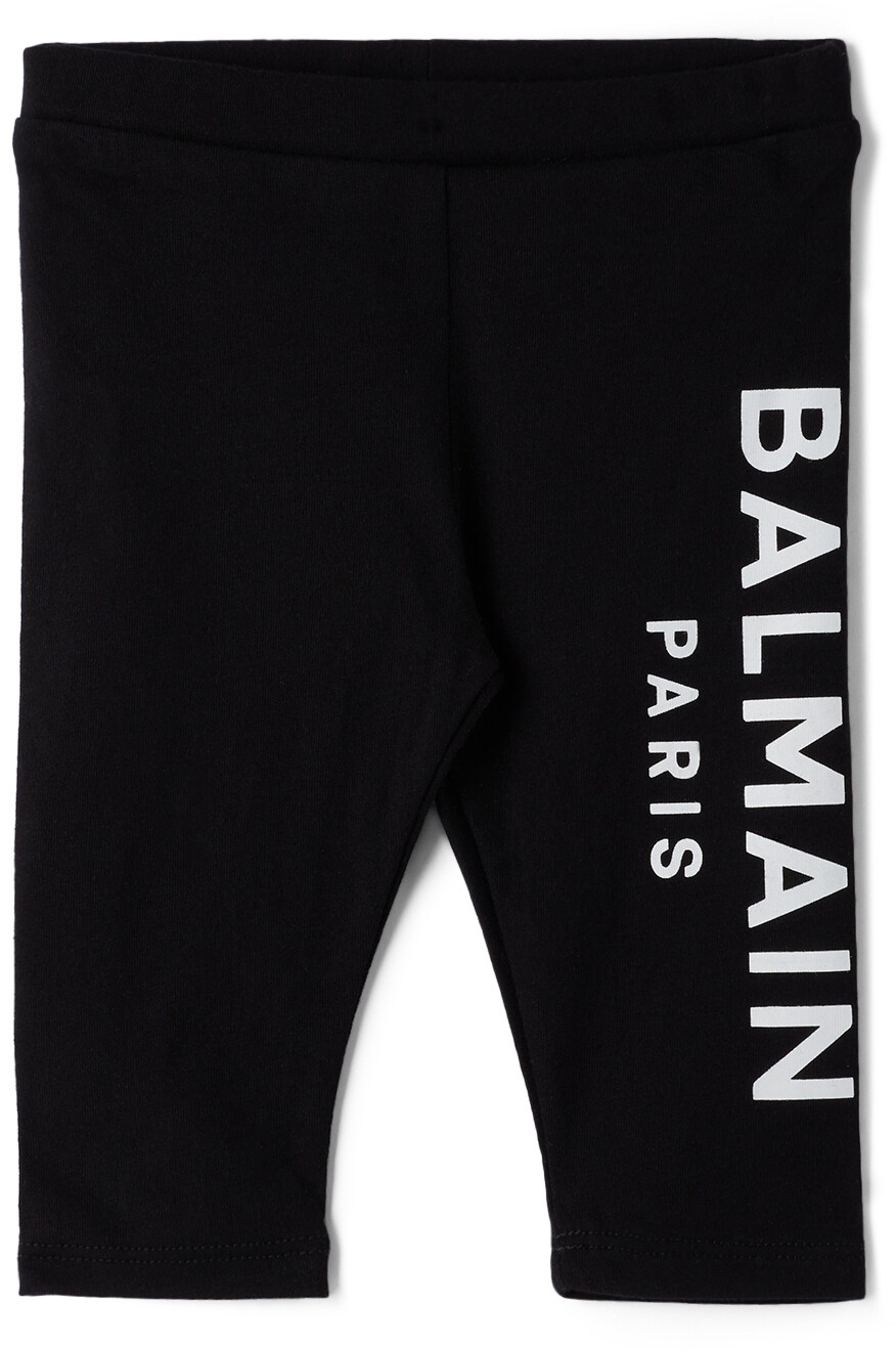 

Леггинсы Baby Black с логотипом по бокам, черные Balmain