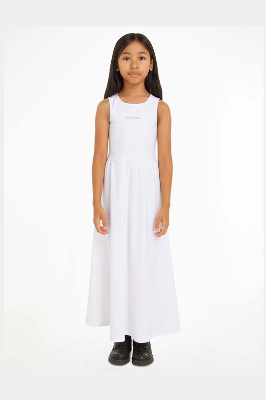 Calvin Klein Jeans Детское платье, белый платье calvin klein jeans logo straps fabric mix черный