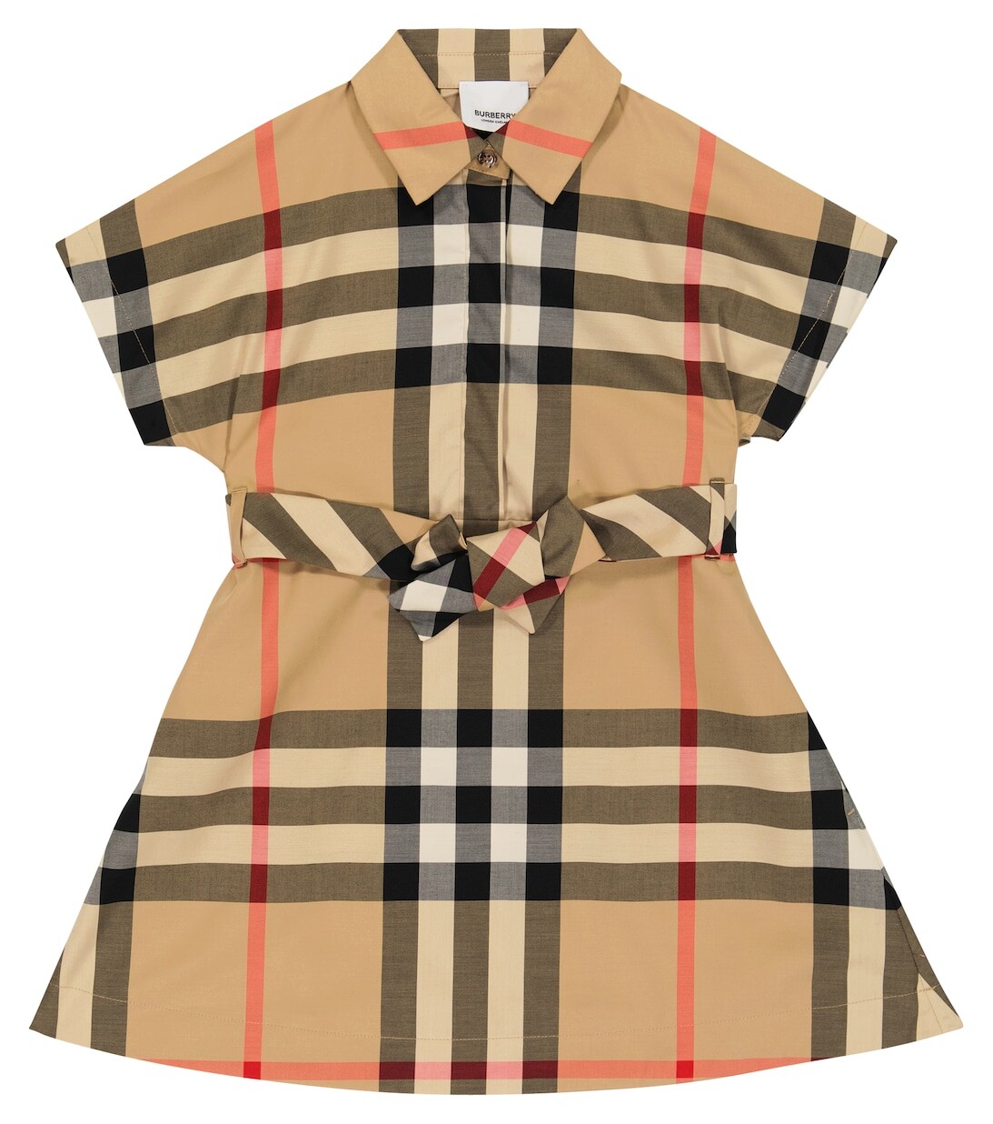

Платье из смесового хлопка в клетку Vintage Check Burberry, бежевый
