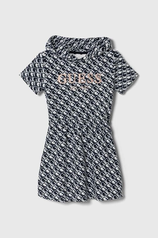 Платье из хлопка для маленькой девочки Guess, темно-синий платье из хлопка для маленькой девочки tommy hilfiger темно синий