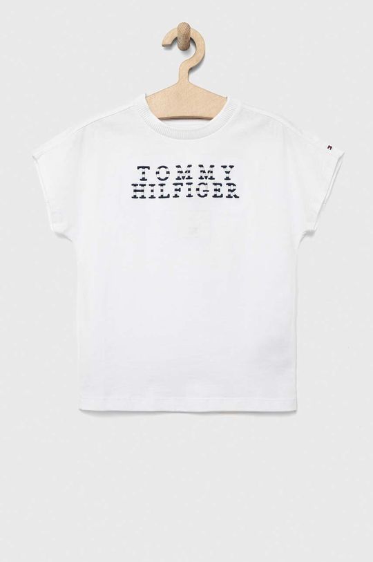 Детская хлопковая футболка Tommy Hilfiger, белый