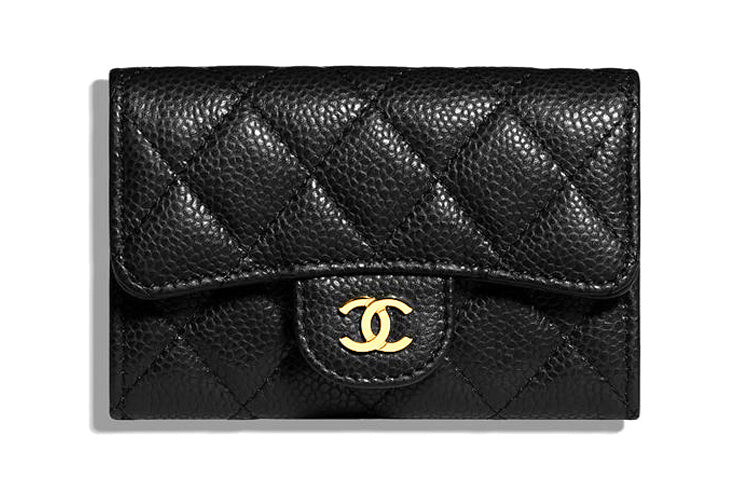 

Визитница Chanel со стеганым ромбом, черный