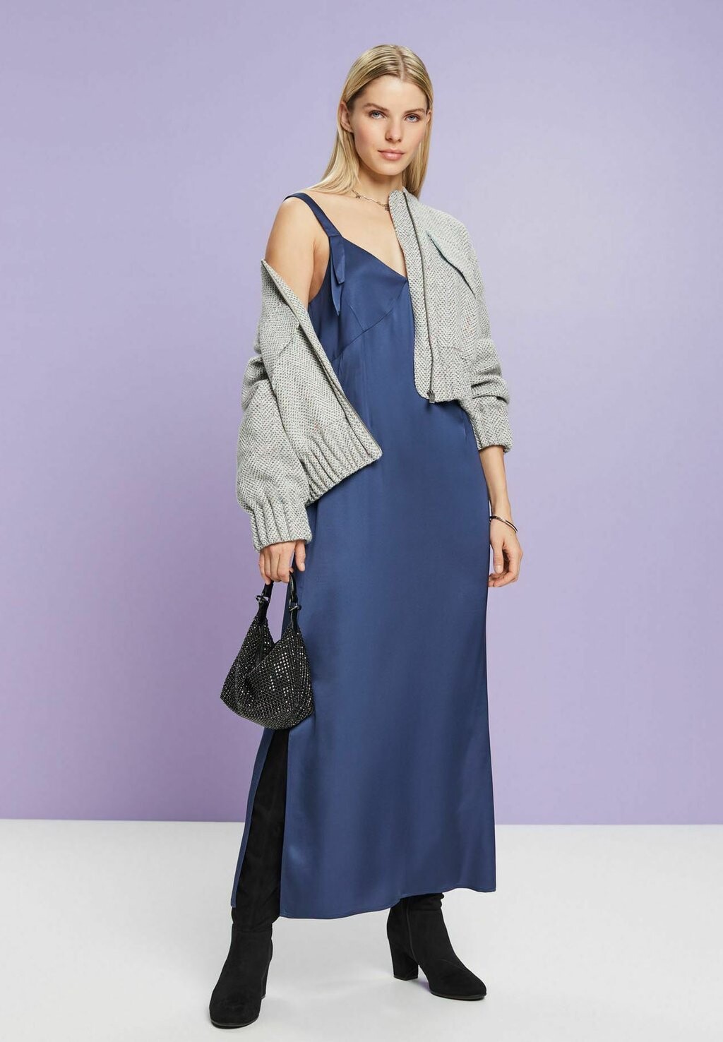 

Платье макси MIDI-ETUI AUS Esprit Collection, цвет grey blue