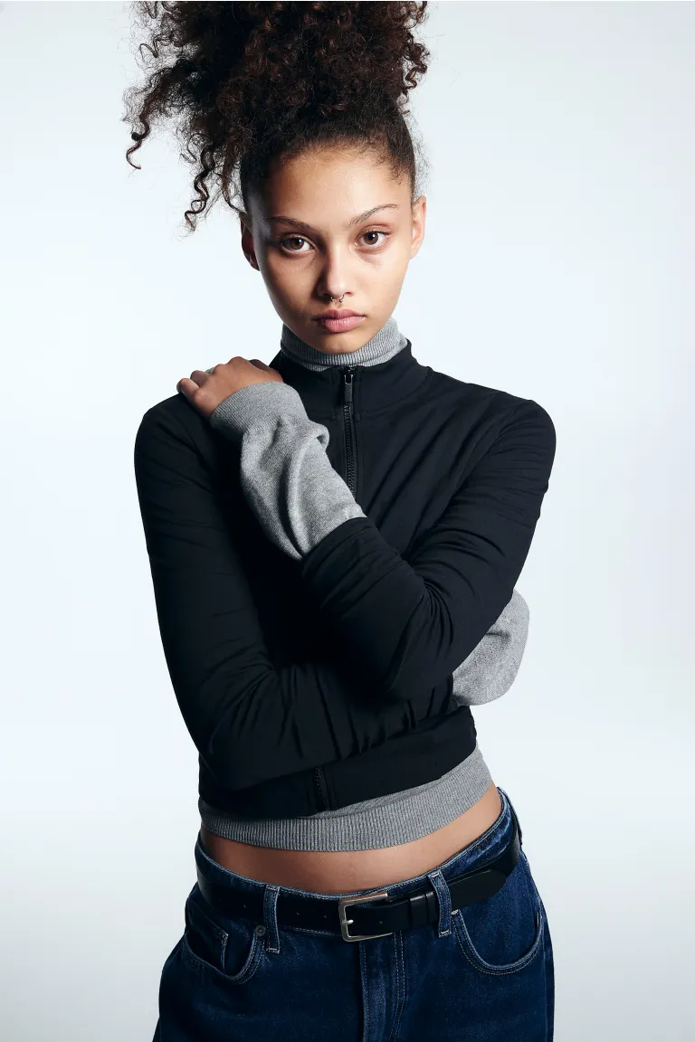 

Топ на молнии H&M, черный