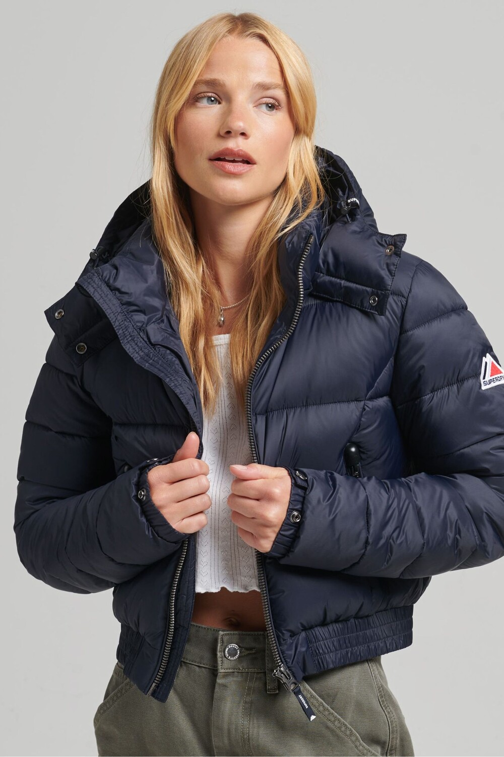 

Короткая куртка Fuji с капюшоном Superdry, синий