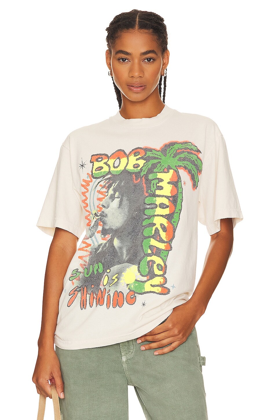 

Футболка SIXTHREESEVEN Bob Marley Sun is Shining, цвет Washed White