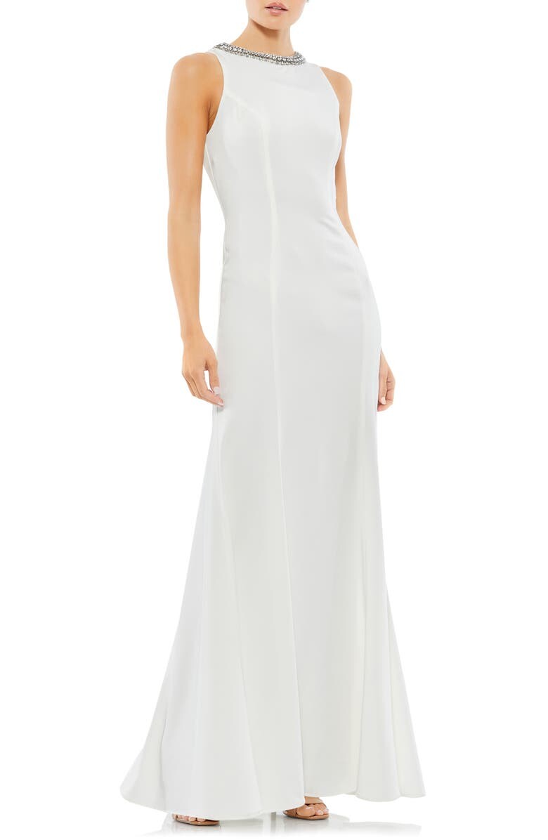 

Платье-труба с кристальным вырезом IEENA FOR MAC DUGGAL, белый