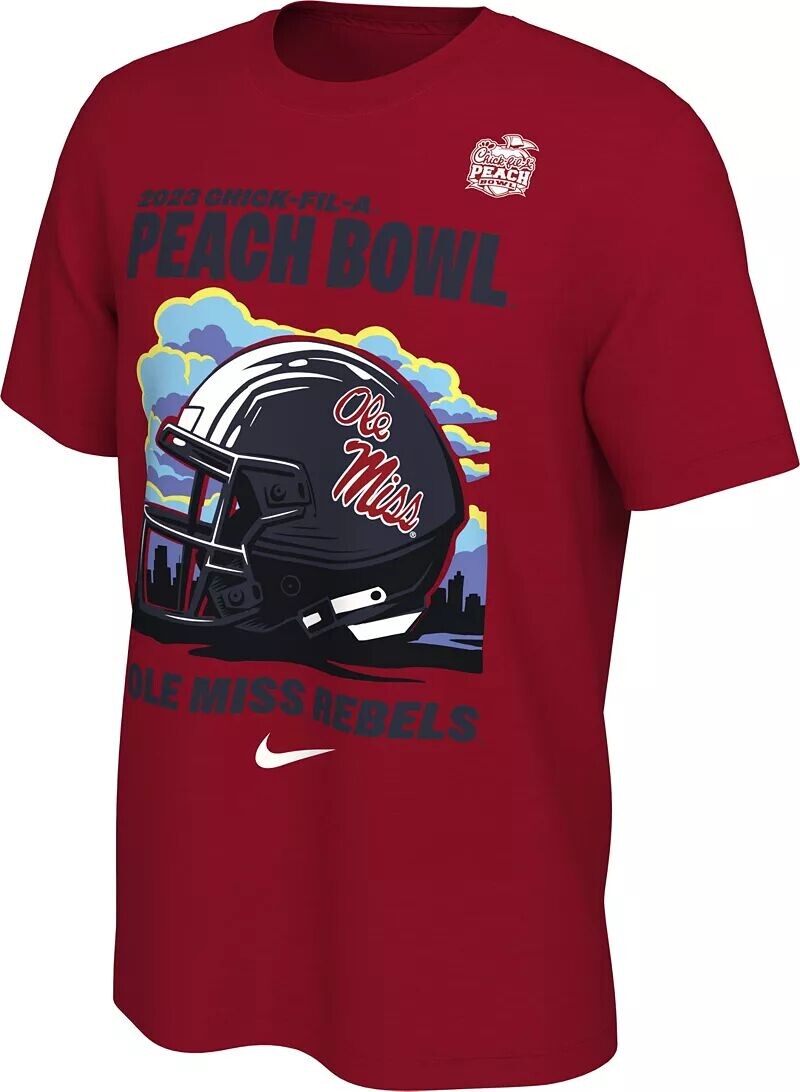 

Мужская футболка Nike 2023 Peach Bowl Bound Ole Miss Rebels Helmet