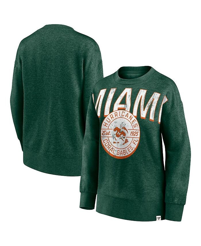 

Женский пуловер с фирменным рисунком, зеленый рваный свитер Miami Hurricanes Jump Distribution Fanatics, зеленый