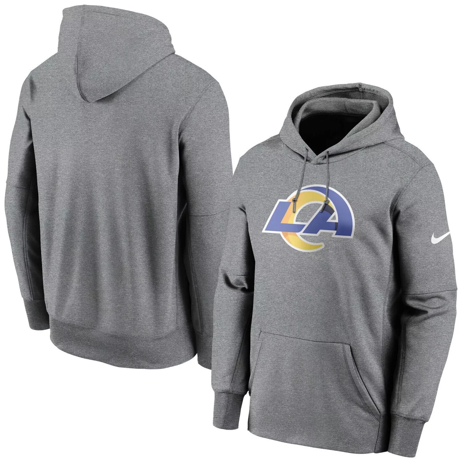 

Мужской пуловер с капюшоном Nike Heathered Charcoal Los Angeles Rams Fan Gear Primary Logo Therma Performance