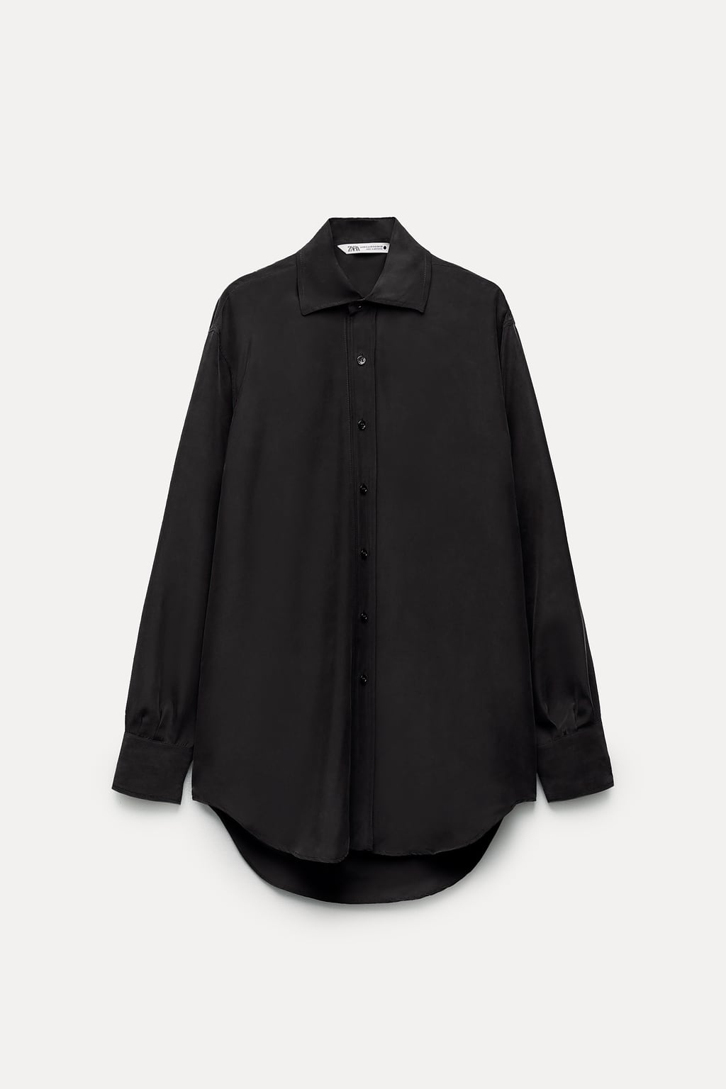 

Шелковая рубашка Zw Collection ZARA, черный