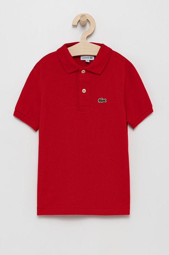 Рубашка-поло из детской шерсти Lacoste, красный цена и фото