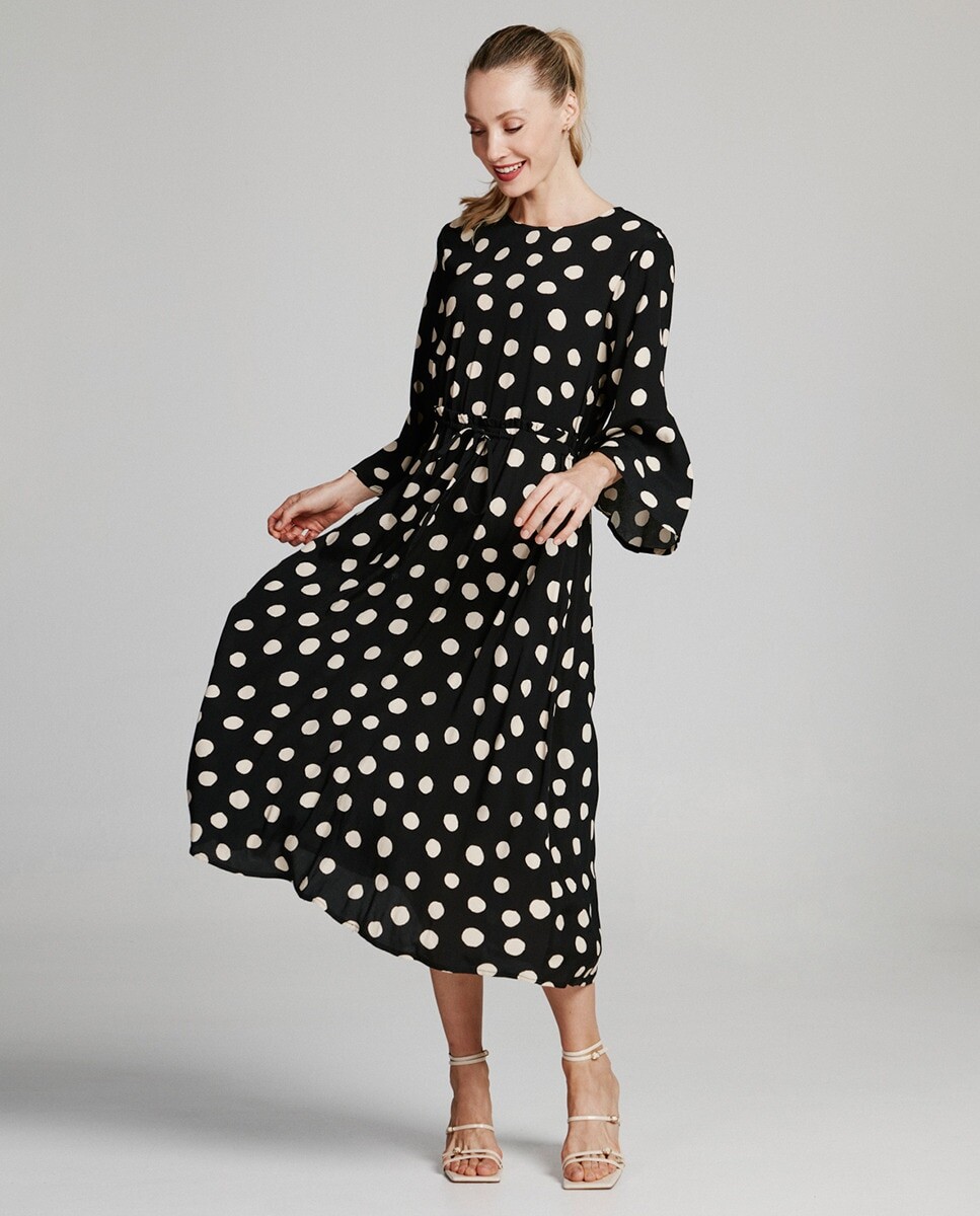 

Платье миди в горошек Vero Moda, черный