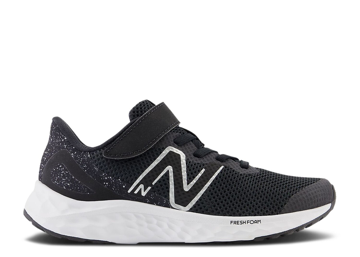 

Кроссовки New Balance Fresh Foam Arishi V4 Bungee Lace Top Strap Little Kid 'Black Silver Metallic', черный