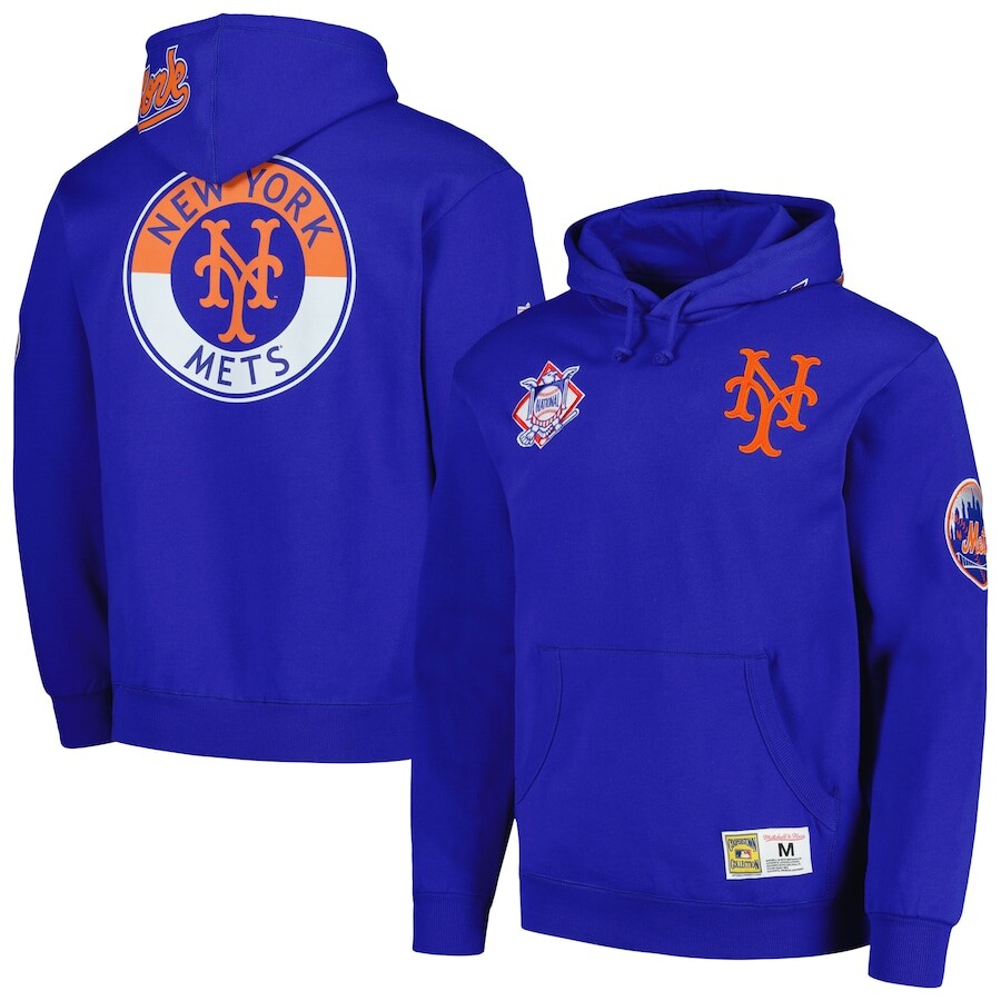

Пуловер с капюшоном Mitchell & Ness New York Mets, роял
