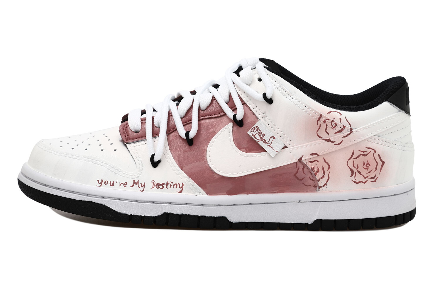 

Кроссовки для скейтбординга Dunk женские с низким верхом белые/розовые Nike