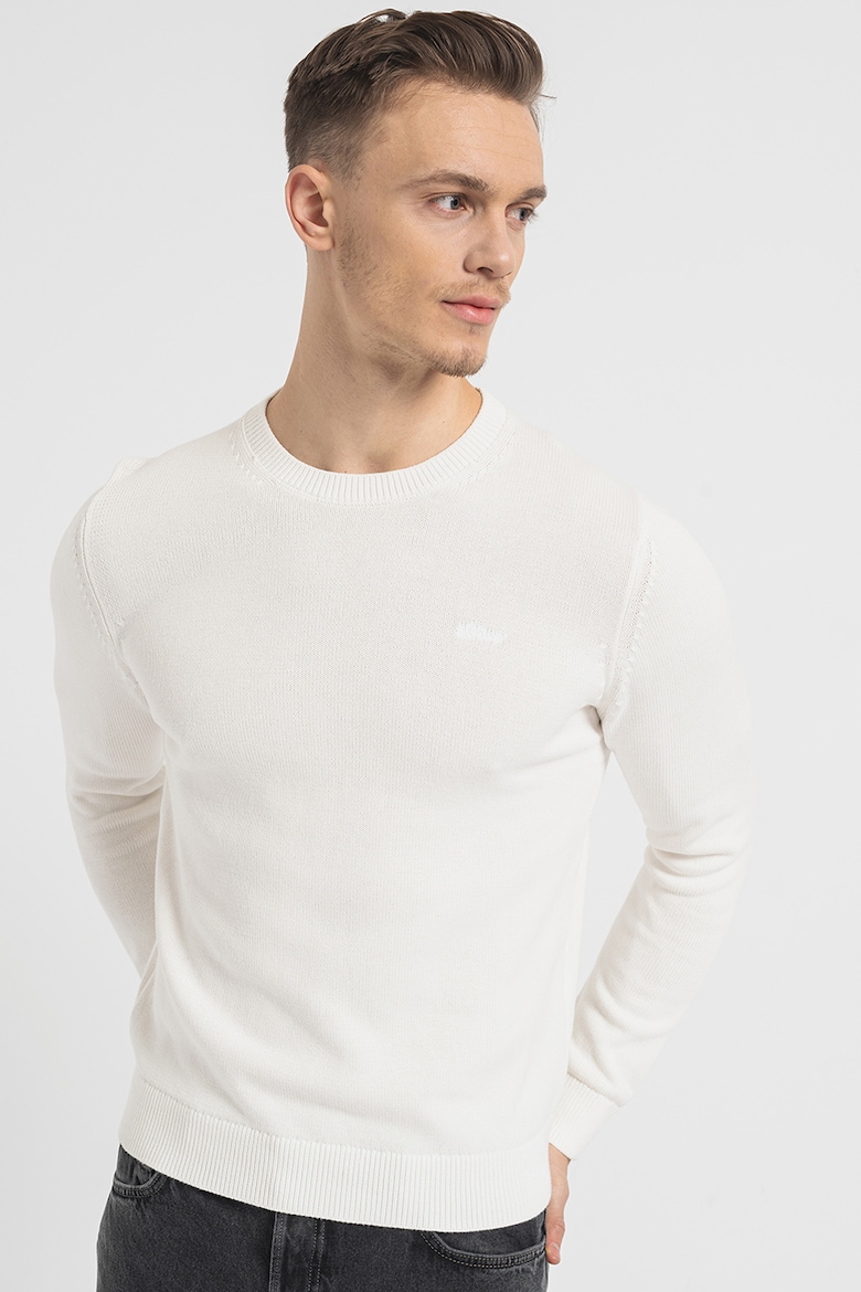 Хлопковый свитер с овальным вырезом S Oliver, белый футболка с овальным вырезом 2 шт s oliver белый
