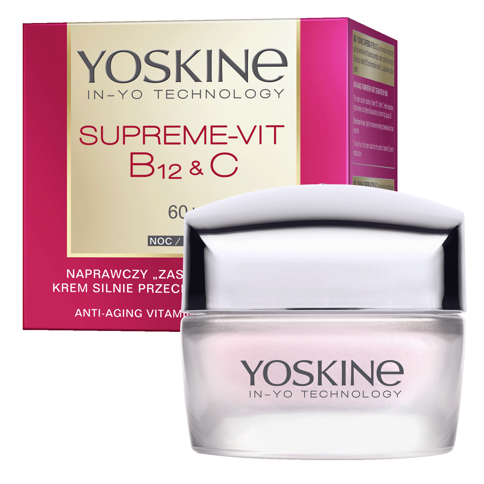 Крем для лица от морщин 60+ на ночь Yoskine Supreme-Vit B12+C, 50 мл