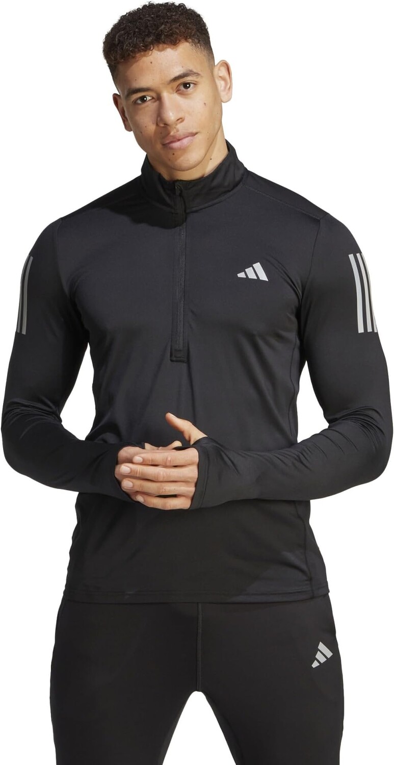 

Куртка Own The Run 1/4 Zip adidas, черный