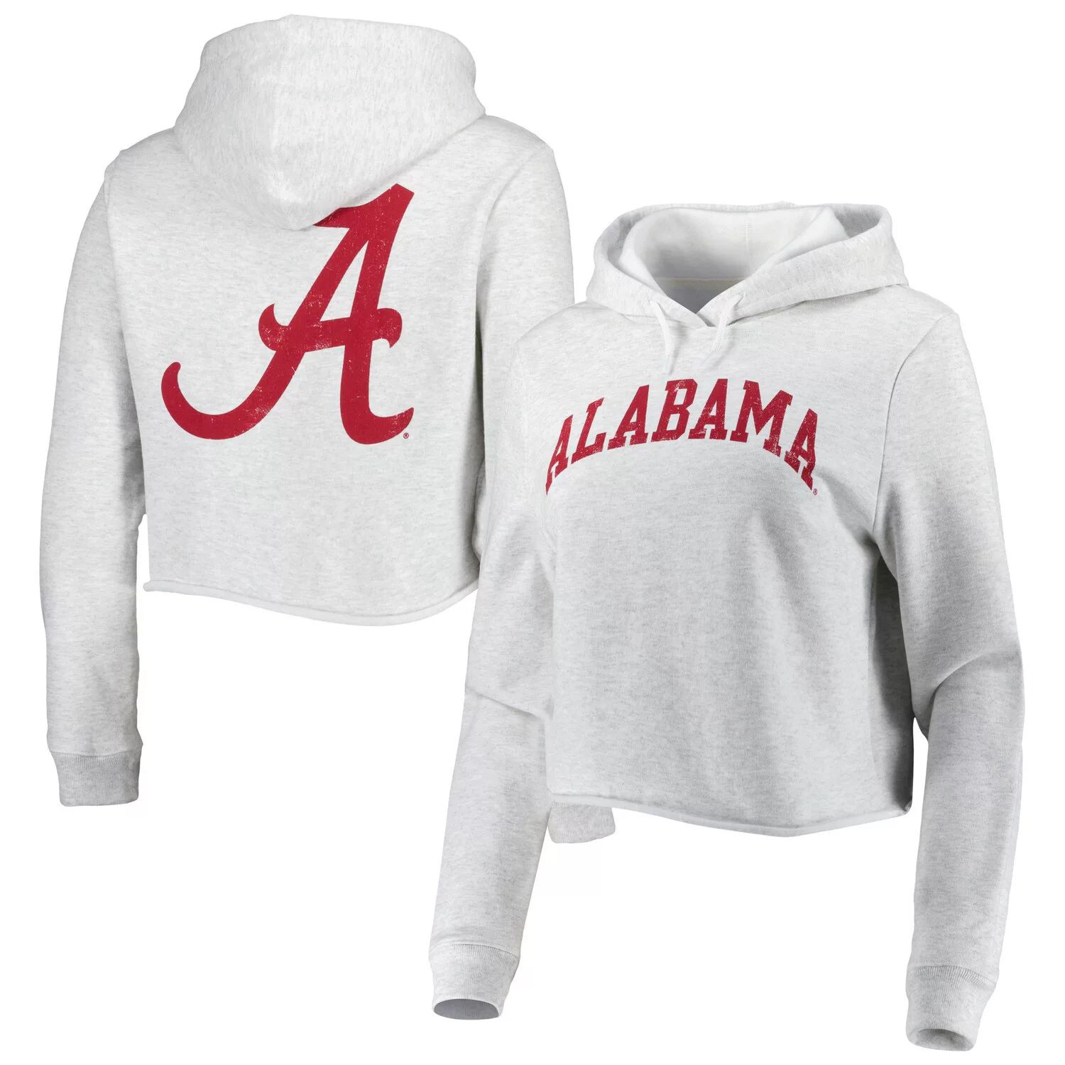 

Укороченный пуловер с капюшоном Women's League Collegiate Wear Ash Alabama Crimson Tide 2-Hit 1636