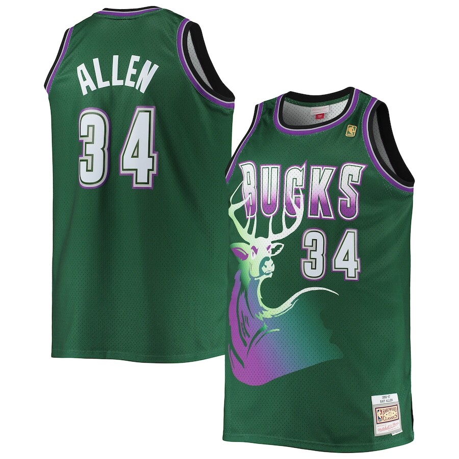 

Джерси Mitchell & Ness Milwaukee Bucks, зеленый