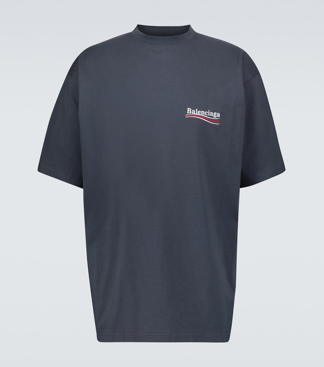 цена Хлопковая футболка с изображением политической кампании Balenciaga, серый