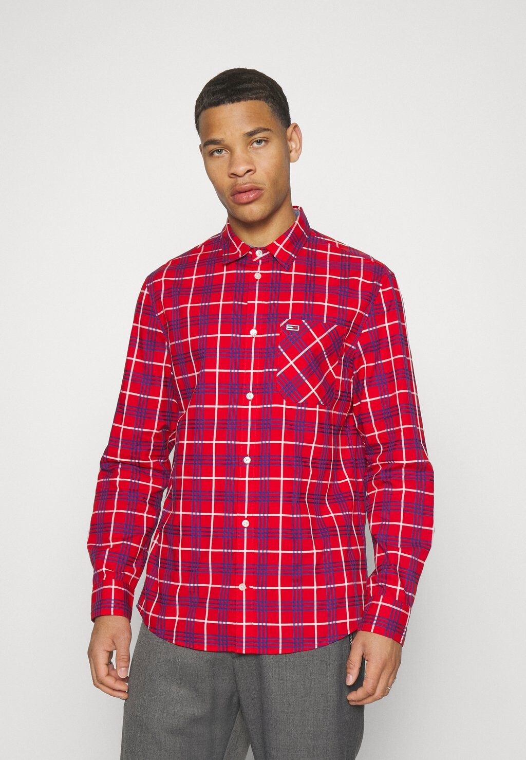 

Рубашка Small Check Shirt Tommy Jeans, цвет deep crimson