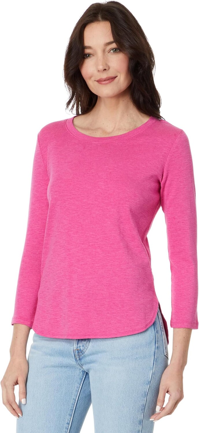

Футболка Ashby в рубчик с рукавом 3/4 Tommy Bahama, цвет Very Berry Heather