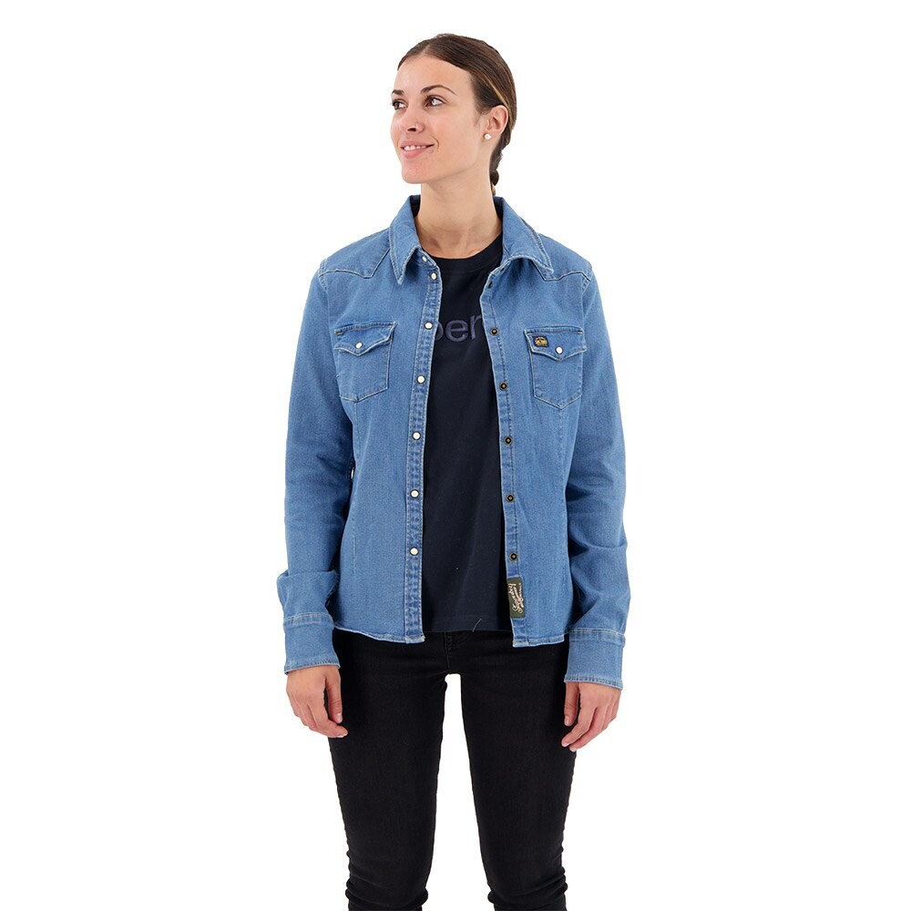 

Рубашка с длинным рукавом Superdry Denim Western, синий