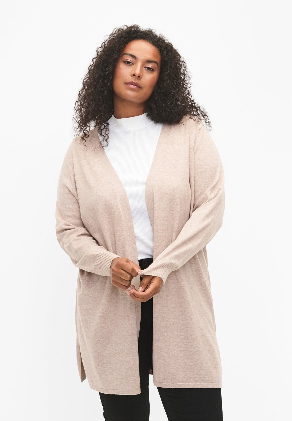 

Кардиган Zizzi MIT SEITENSCHLITZ, цвет simply taupe mel