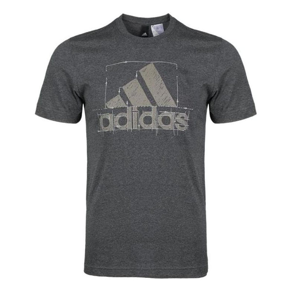 Футболка adidas Large Logo Athleisure Casual Sports Short Sleeve Gray, мультиколор