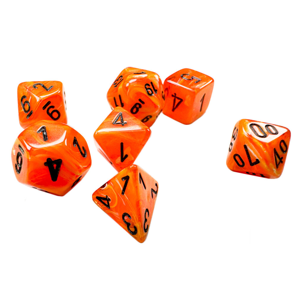 

Аксессуары Chessex 10mm Polyhedral Dice: Vortex - Orange w/ Black (7)