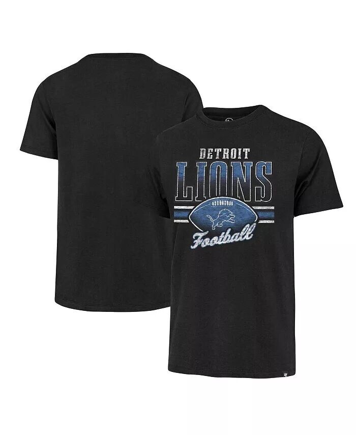 

Мужская черная рваная футболка Detroit Lions Last Call Franklin '47 Brand, черный