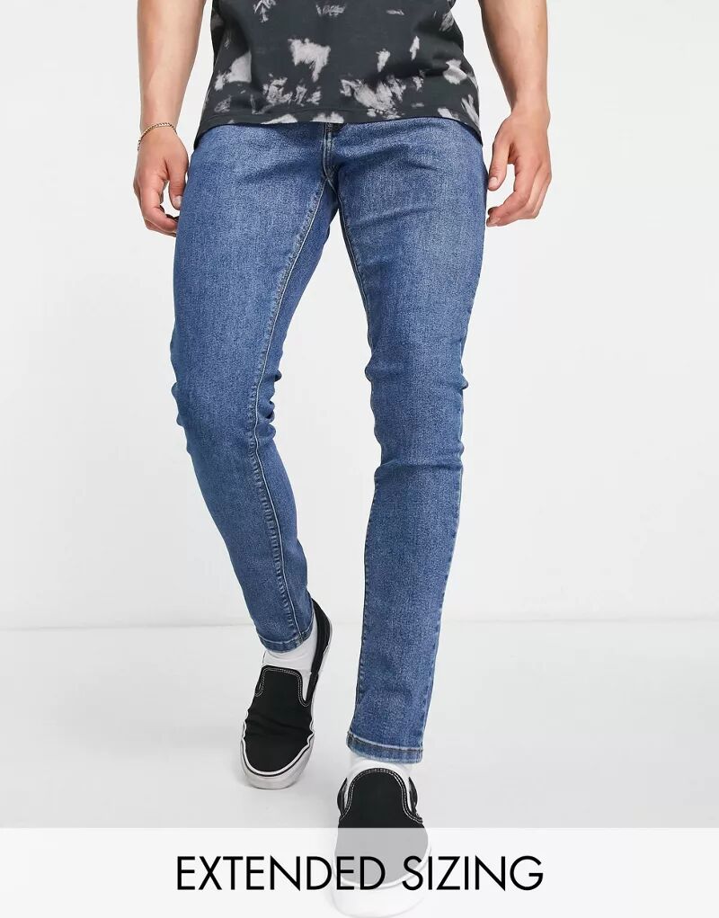 COLLUSION x001 – джинсы скинни полустиранного синего цвета