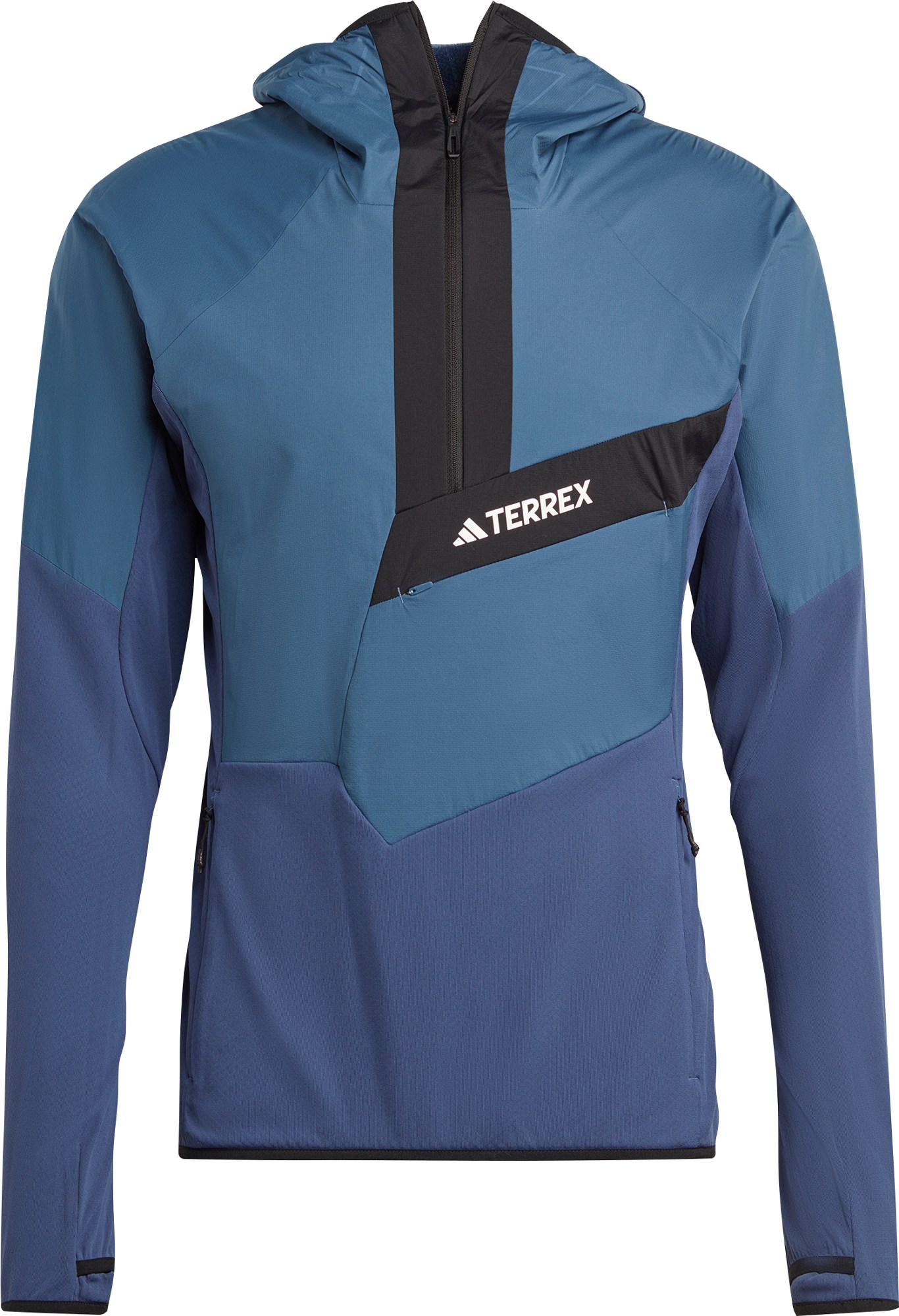Сверхлегкая флисовая куртка с капюшоном и молнией на половину длины Techrock — мужская adidas, синий