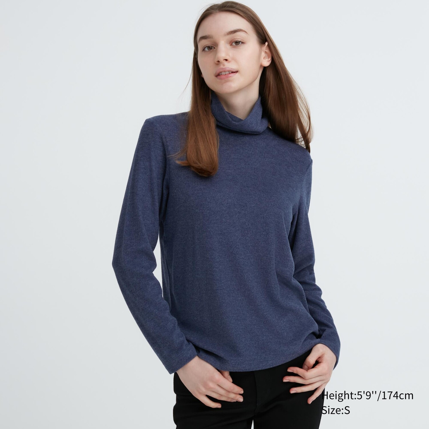 

Водолазка флисовая Uniqlo Heattech с длинными рукавами, синий