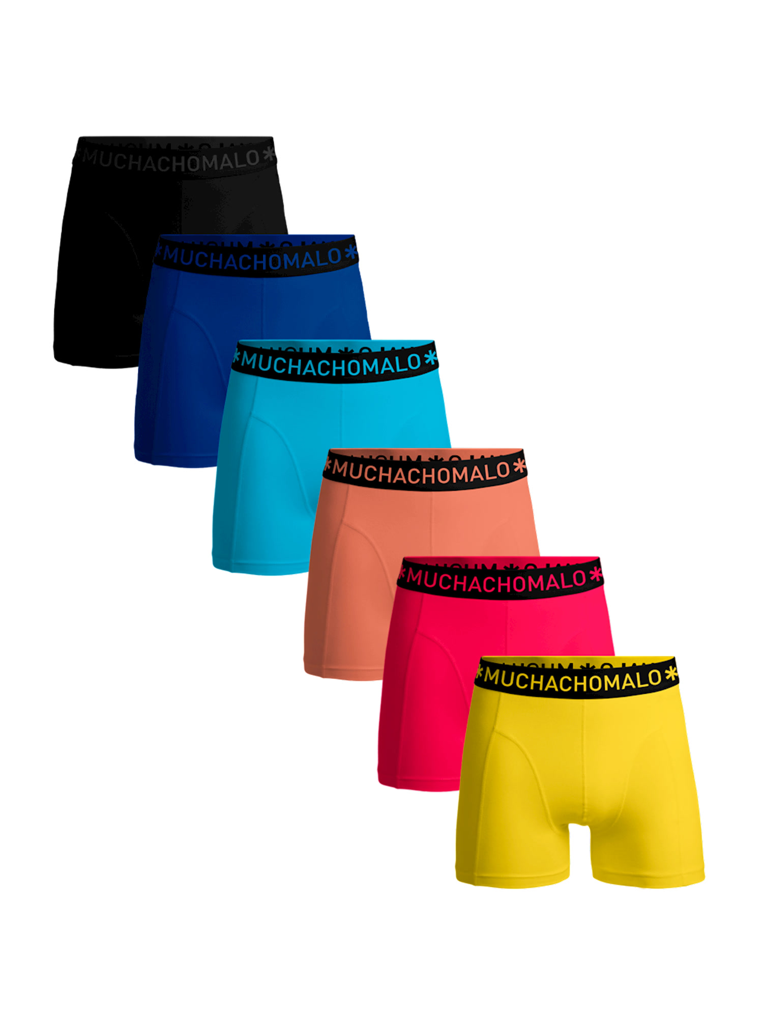 Боксеры Muchachomalo 6er-Set: Boxershorts, цвет Black/Blue/Blue/Pink/Orange/Yellow боксеры muchachomalo 2er set boxershorts цвет black black blue blue